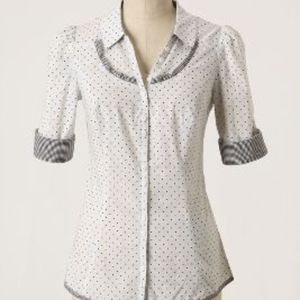 Anthropologie Polka Dot Blouse Size 2